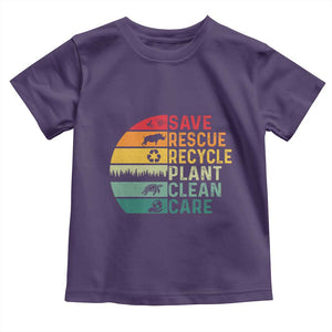 Earth Day Toddler T Shirt Save Bees Rescue Animals Recycle Plastic TS11 Purple Print Your Wear