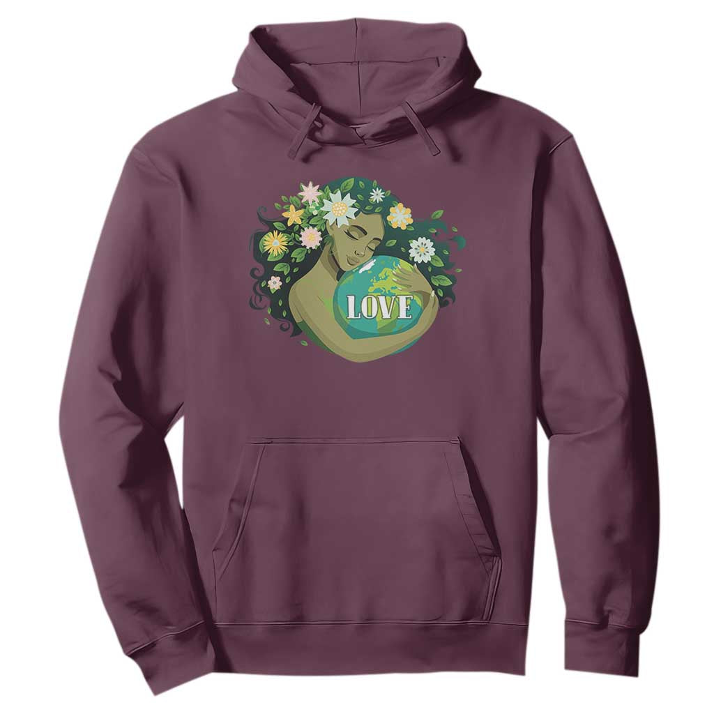 LOVE Mother Earth Day Save Our Planet Environment Green Hoodie TS11 Maroon Print Your Wear