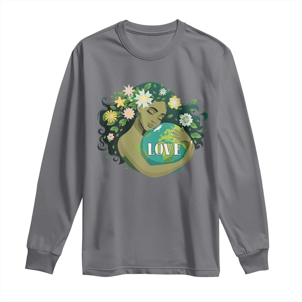 LOVE Mother Earth Day Save Our Planet Environment Green Long Sleeve Shirt TS11 Charcoal Print Your Wear