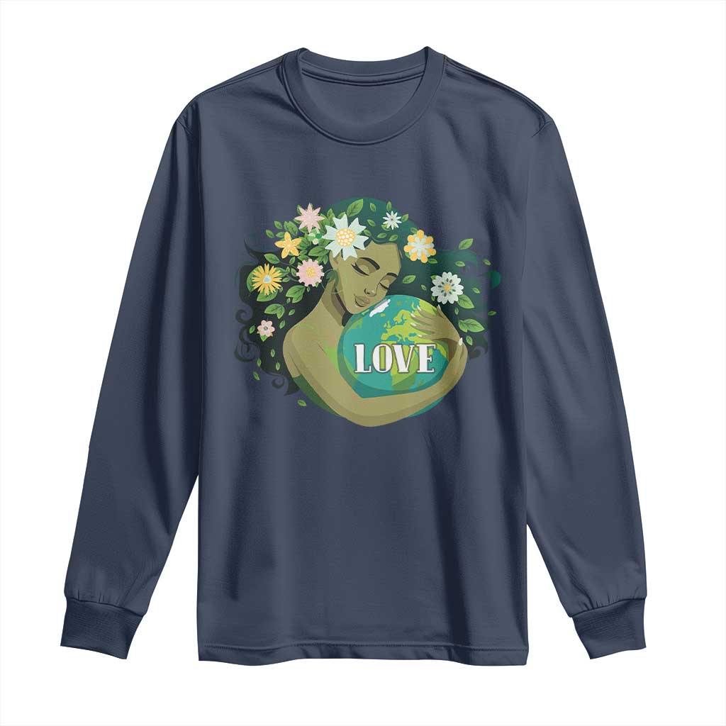 LOVE Mother Earth Day Save Our Planet Environment Green Long Sleeve Shirt TS11 Navy Print Your Wear