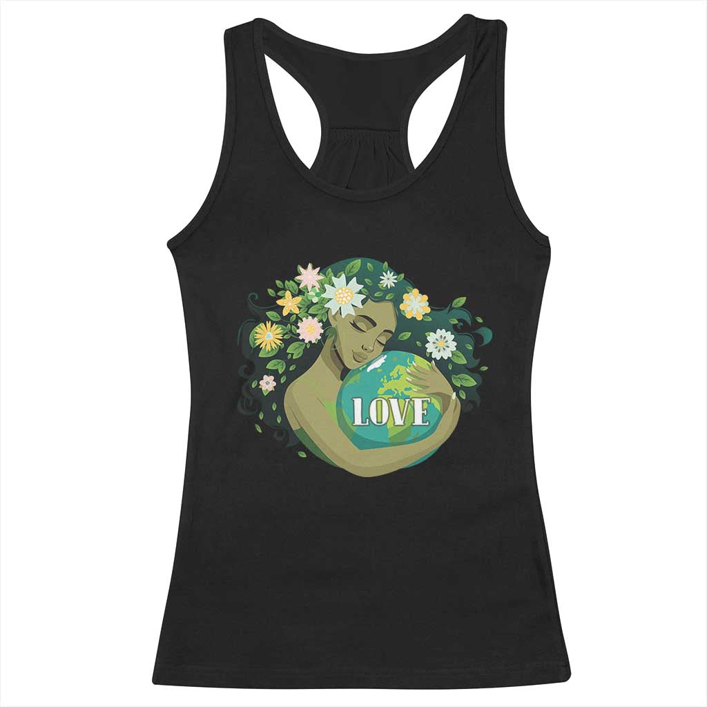 LOVE Mother Earth Day Save Our Planet Environment Green Racerback Tank Top TS11 Black Print Your Wear
