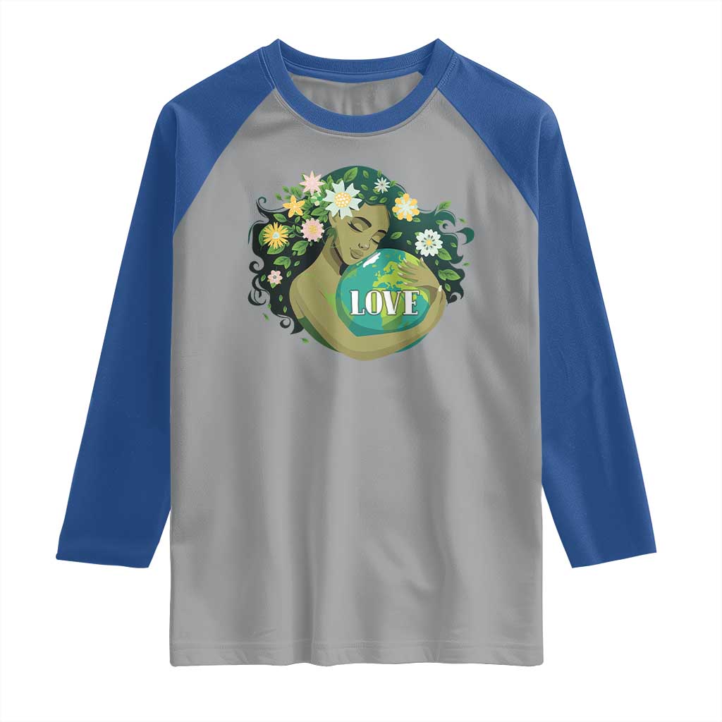 LOVE Mother Earth Day Save Our Planet Environment Green Raglan Shirt TS11 Sport Gray Royal Print Your Wear