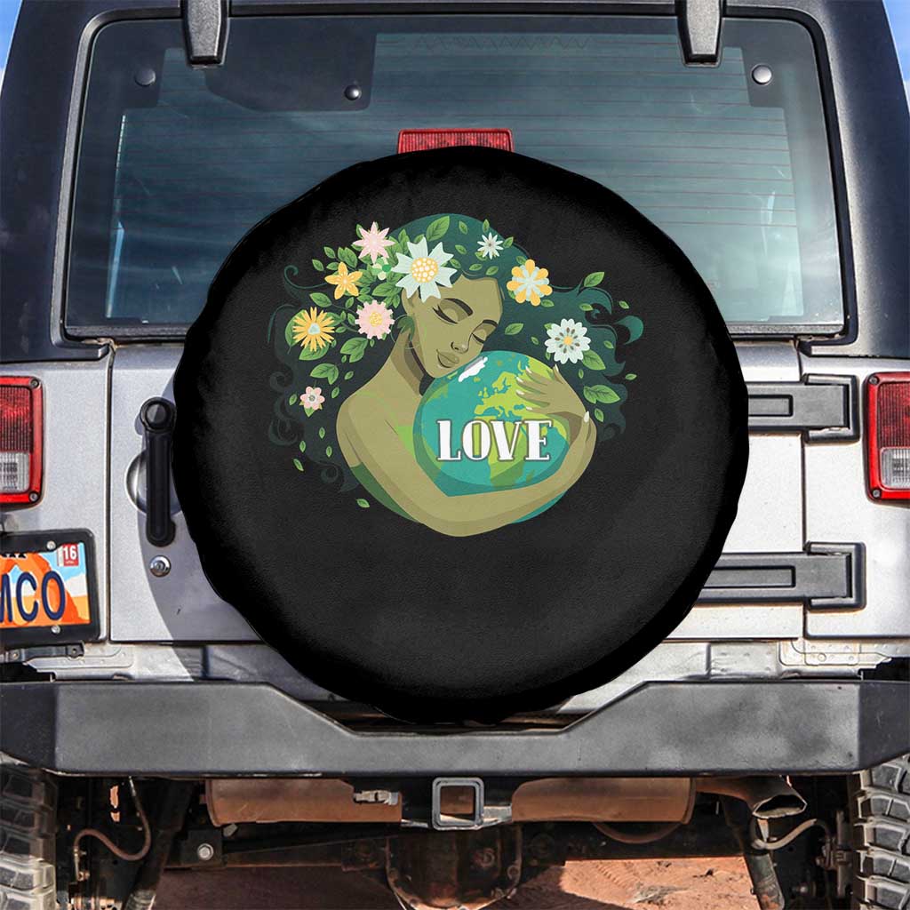 LOVE Mother Earth Day Save Our Planet Environment Green Spare Tire Cover TS11 No hole Black Print Your Wear