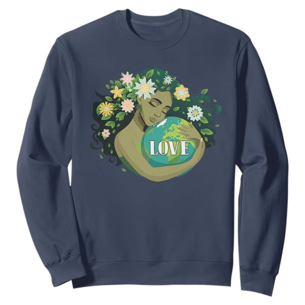 LOVE Mother Earth Day Save Our Planet Environment Green Sweatshirt TS11 Navy Print Your Wear
