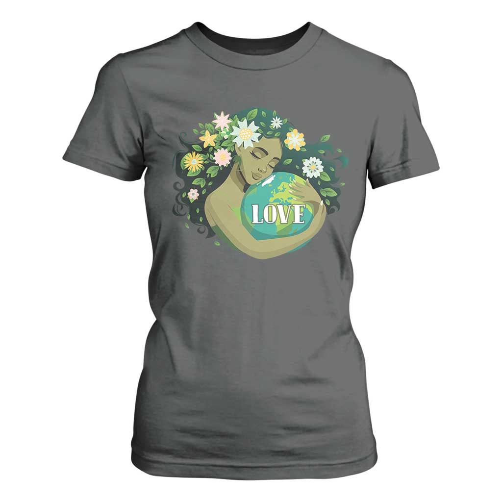 LOVE Mother Earth Day Save Our Planet Environment Green T Shirt For Women TS11 Dark Heather Print Your Wear