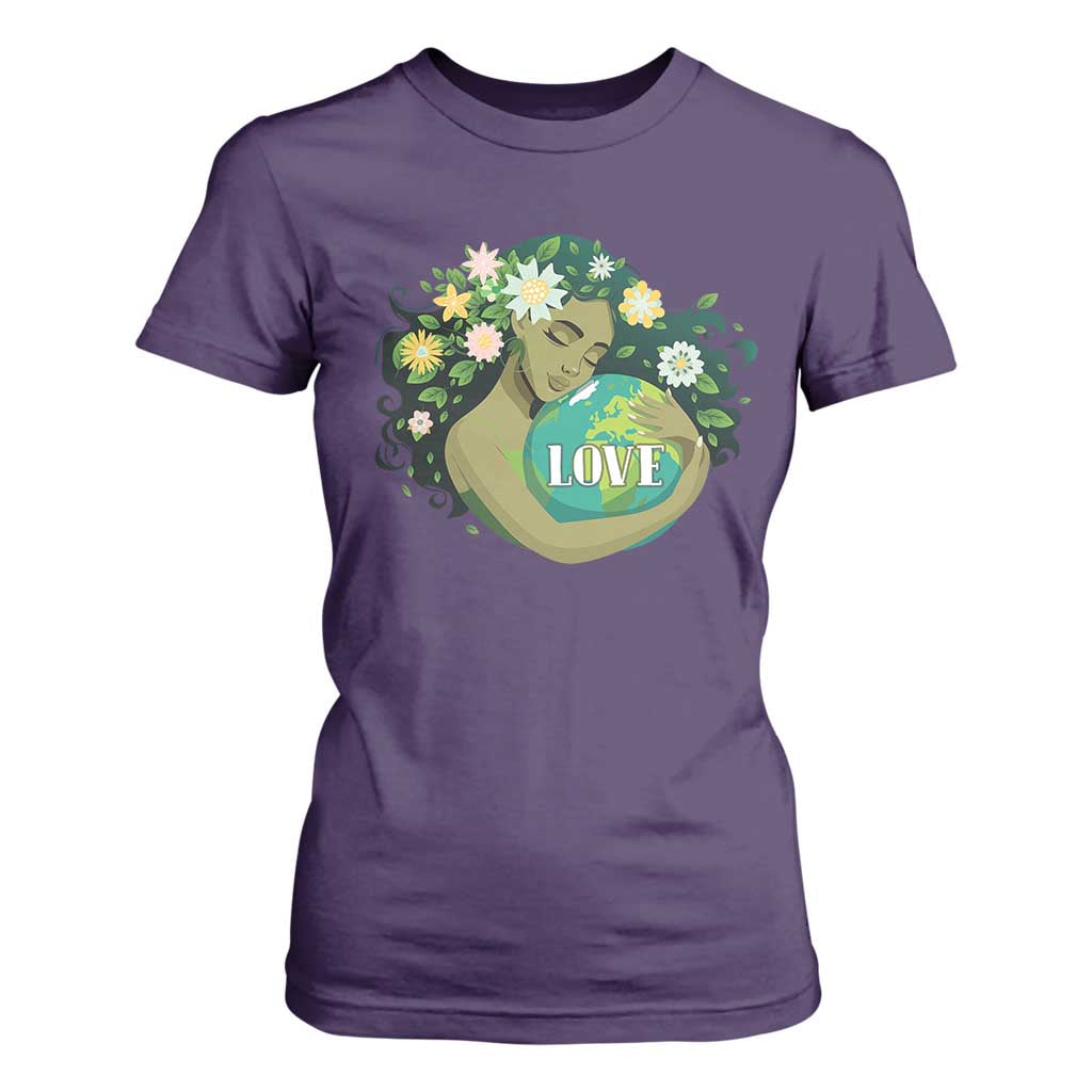 LOVE Mother Earth Day Save Our Planet Environment Green T Shirt For Women TS11 Purple Print Your Wear
