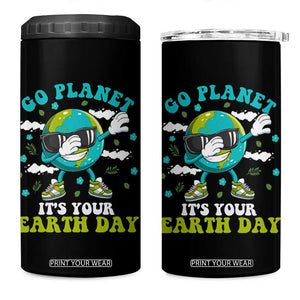 Funny Go Planet It's Your Earth Day 4 in 1 Can Cooler Tumbler Dabbing Earth Flower TS11 One Size: 16 oz Black Print Your Wear