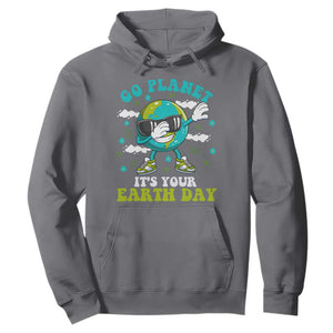 Funny Go Planet It's Your Earth Day Hoodie Dabbing Earth Flower TS11 Charcoal Print Your Wear