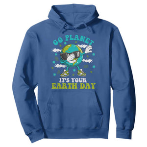 Funny Go Planet It's Your Earth Day Hoodie Dabbing Earth Flower TS11 Royal Blue Print Your Wear