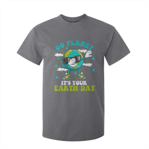 Funny Go Planet It's Your Earth Day T Shirt For Kid Dabbing Earth Flower TS11 Charcoal Print Your Wear