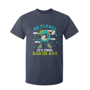 Funny Go Planet It's Your Earth Day T Shirt For Kid Dabbing Earth Flower TS11 Navy Print Your Wear