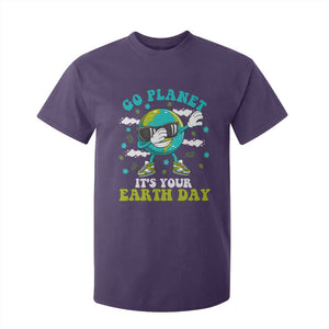 Funny Go Planet It's Your Earth Day T Shirt For Kid Dabbing Earth Flower TS11 Purple Print Your Wear