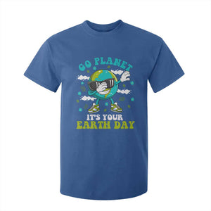 Funny Go Planet It's Your Earth Day T Shirt For Kid Dabbing Earth Flower TS11 Royal Blue Print Your Wear