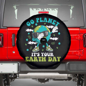 Funny Go Planet It's Your Earth Day Spare Tire Cover Dabbing Earth Flower TS11 Black Print Your Wear