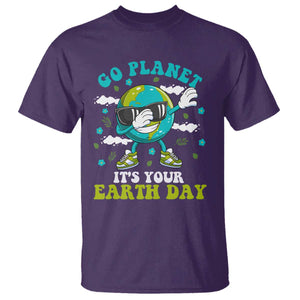 Funny Go Planet It's Your Earth Day T Shirt Dabbing Earth Flower TS11 Purple Print Your Wear