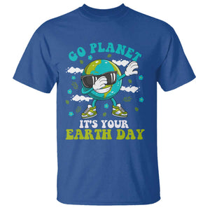 Funny Go Planet It's Your Earth Day T Shirt Dabbing Earth Flower TS11 Royal Blue Print Your Wear