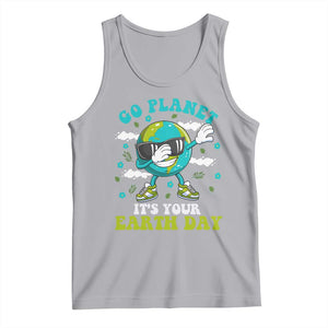 Funny Go Planet It's Your Earth Day Tank Top Dabbing Earth Flower TS11 Athletic Heather Print Your Wear