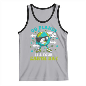 Funny Go Planet It's Your Earth Day Tank Top Dabbing Earth Flower TS11 Athletic Heather Black Print Your Wear