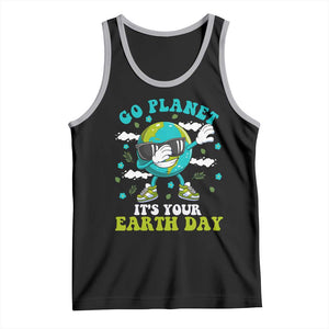 Funny Go Planet It's Your Earth Day Tank Top Dabbing Earth Flower TS11 Black Athletic Heather Print Your Wear