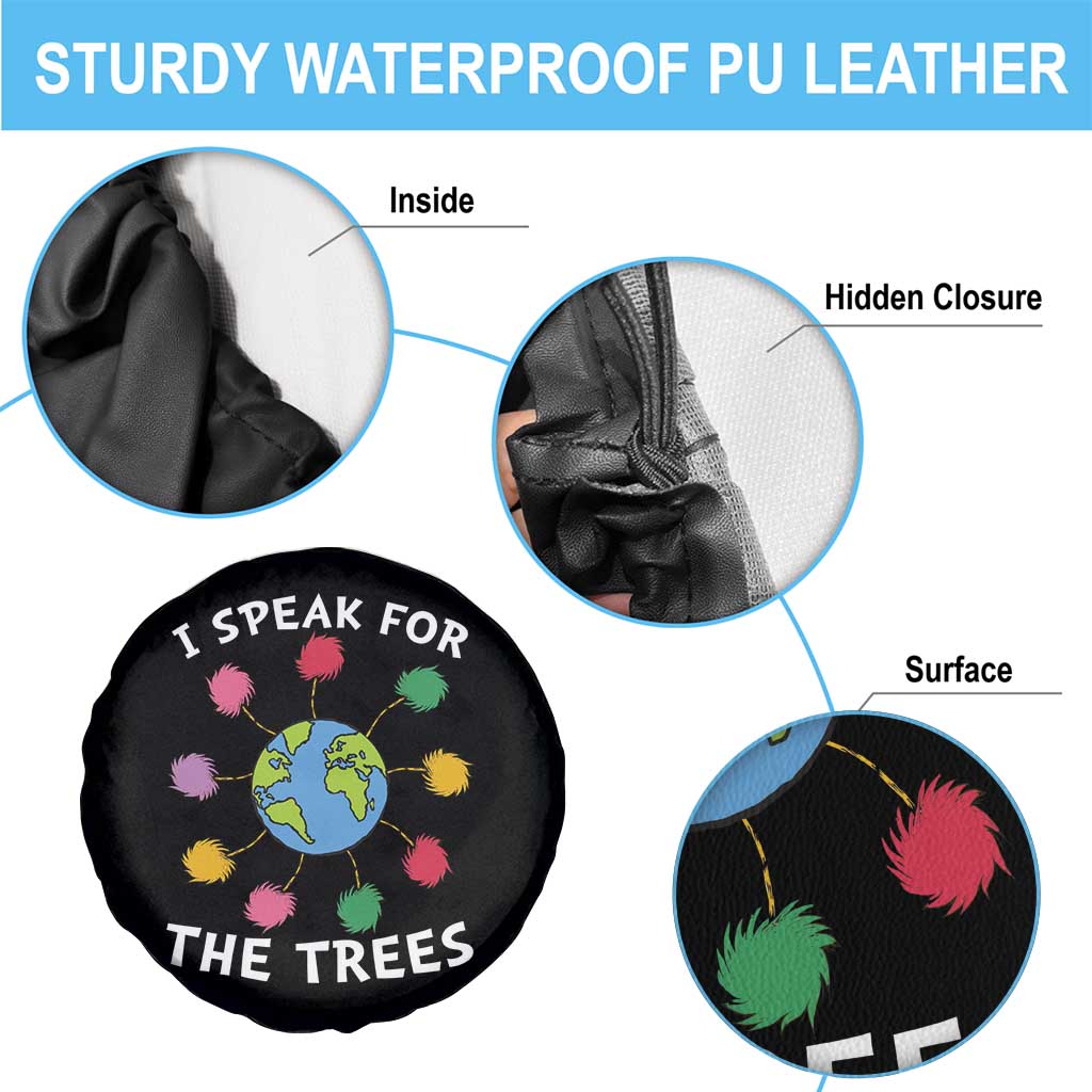 Funny Earth Day I Speak For The Trees Planet Spare Tire Cover Hippie TS11 Print Your Wear