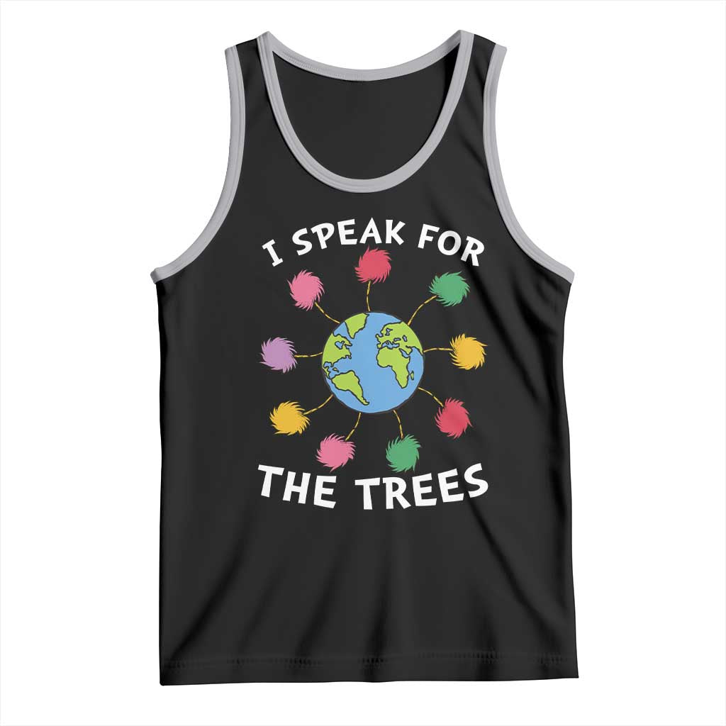 Funny Earth Day I Speak For The Trees Planet Tank Top Hippie TS11 Black Athletic Heather Print Your Wear