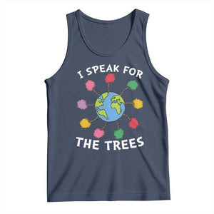 Funny Earth Day I Speak For The Trees Planet Tank Top Hippie TS11 Navy Print Your Wear