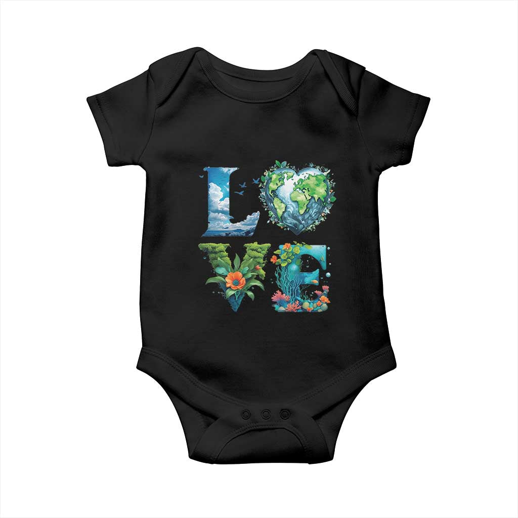 LOVE Planet Nature Anniversary Earth Day Baby Onesie TS11 Black Print Your Wear