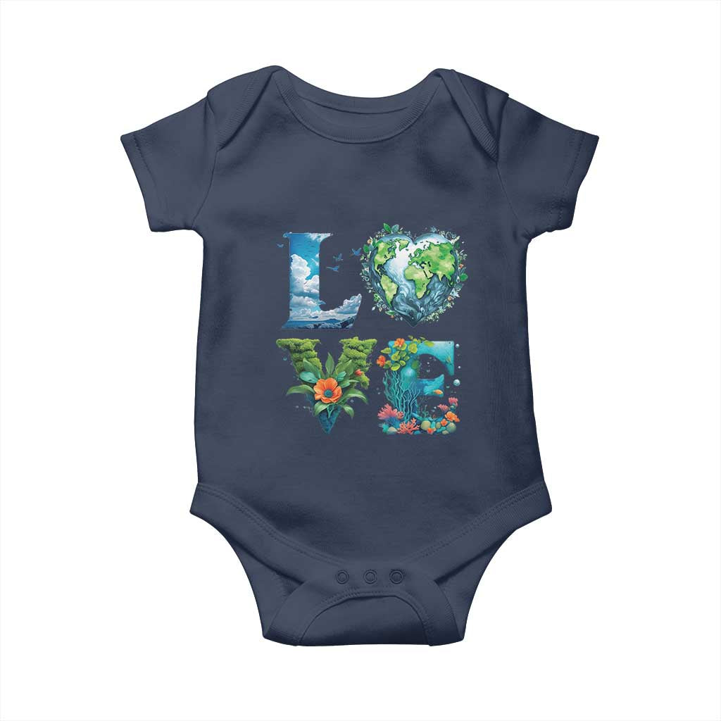 LOVE Planet Nature Anniversary Earth Day Baby Onesie TS11 Navy Print Your Wear