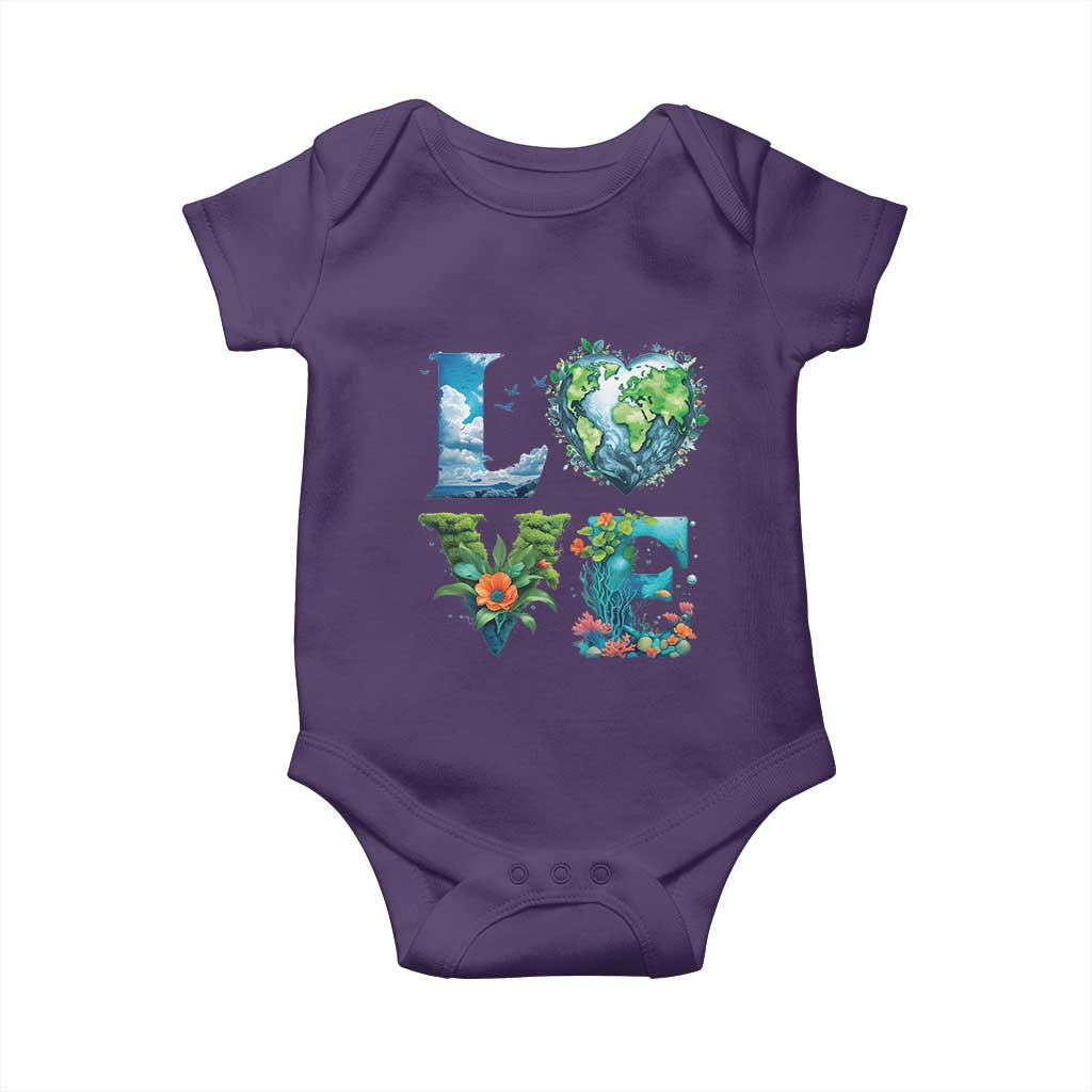 LOVE Planet Nature Anniversary Earth Day Baby Onesie TS11 Purple Print Your Wear
