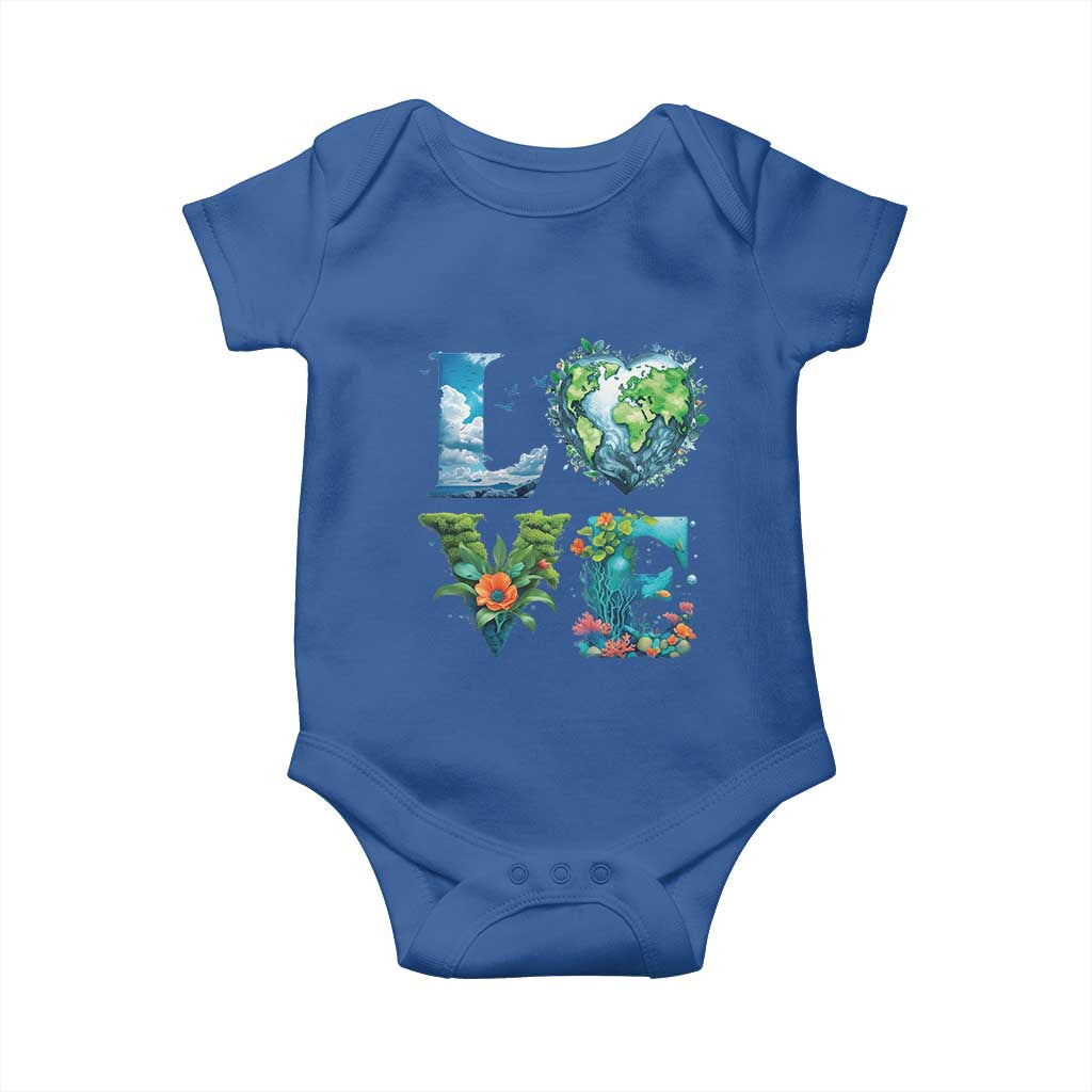 LOVE Planet Nature Anniversary Earth Day Baby Onesie TS11 Royal Blue Print Your Wear
