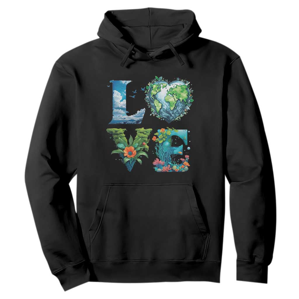 LOVE Planet Nature Anniversary Earth Day Hoodie TS11 Black Print Your Wear