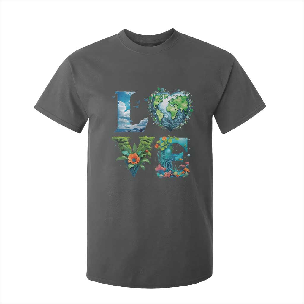 LOVE Planet Nature Anniversary Earth Day T Shirt For Kid TS11 Dark Heather Print Your Wear