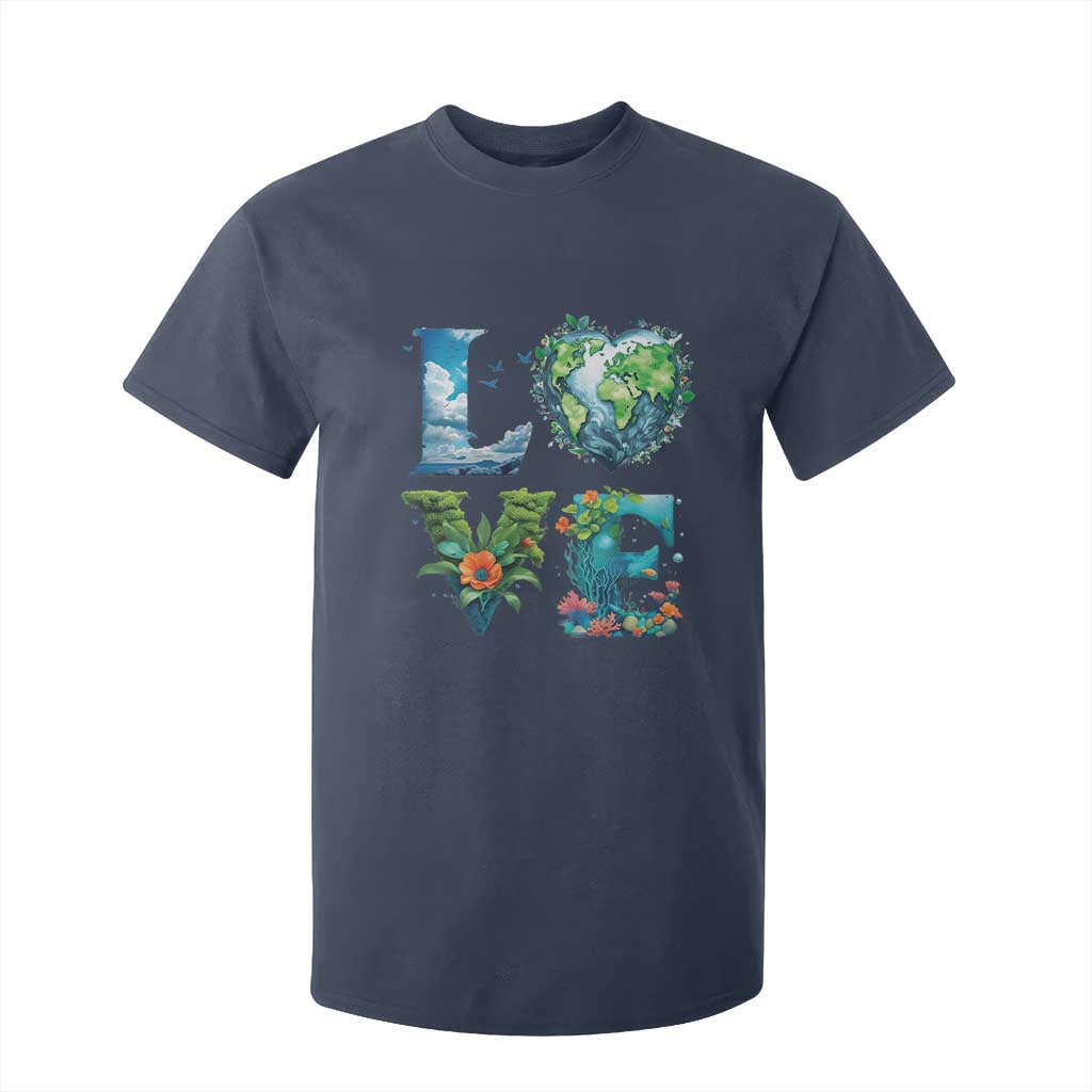 LOVE Planet Nature Anniversary Earth Day T Shirt For Kid TS11 Navy Print Your Wear
