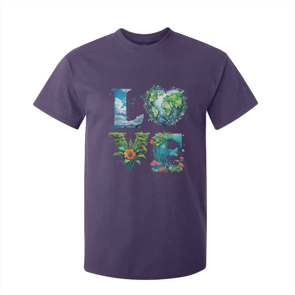 LOVE Planet Nature Anniversary Earth Day T Shirt For Kid TS11 Purple Print Your Wear