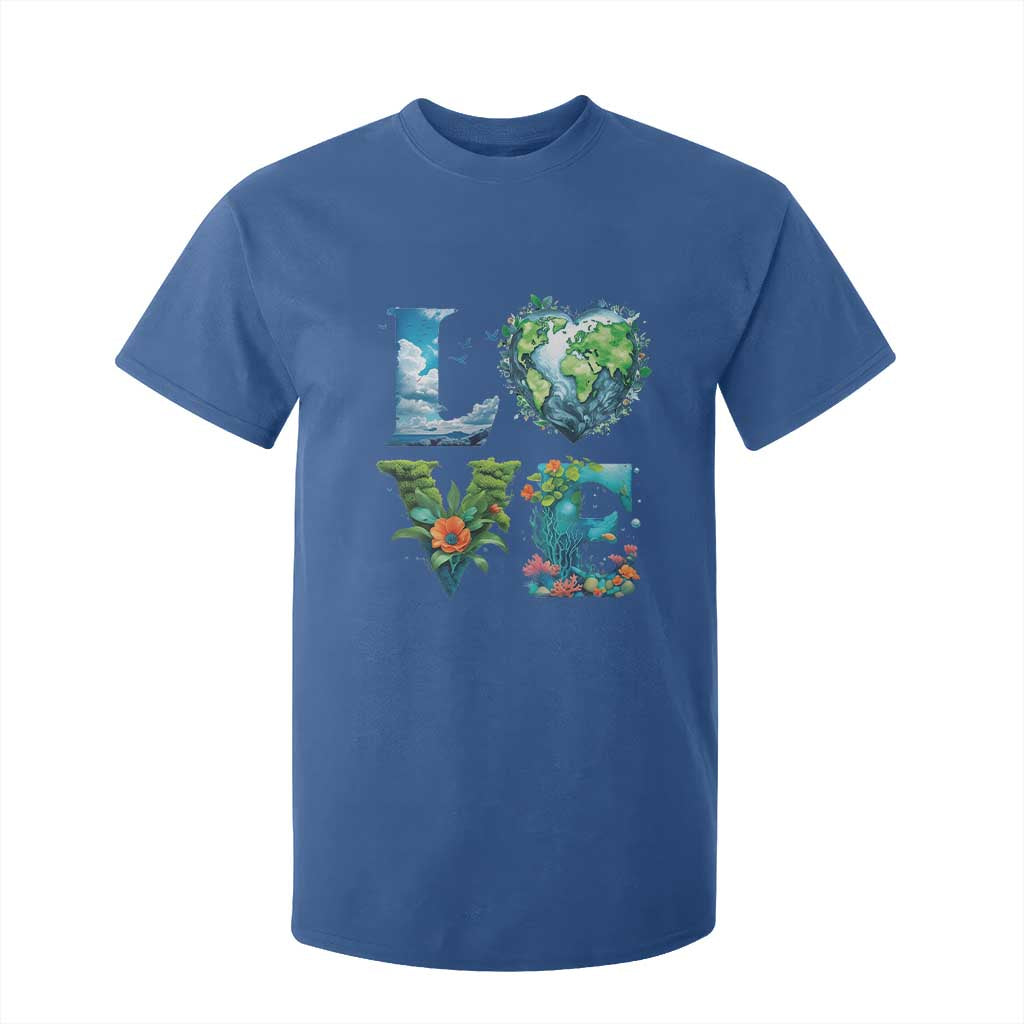 LOVE Planet Nature Anniversary Earth Day T Shirt For Kid TS11 Royal Blue Print Your Wear
