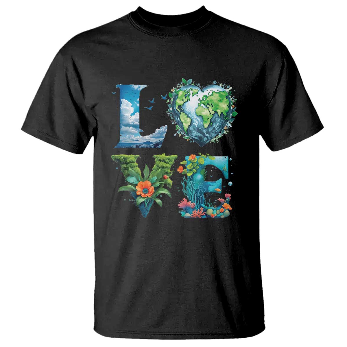 LOVE Planet Nature Anniversary Earth Day T Shirt TS11 Black Print Your Wear