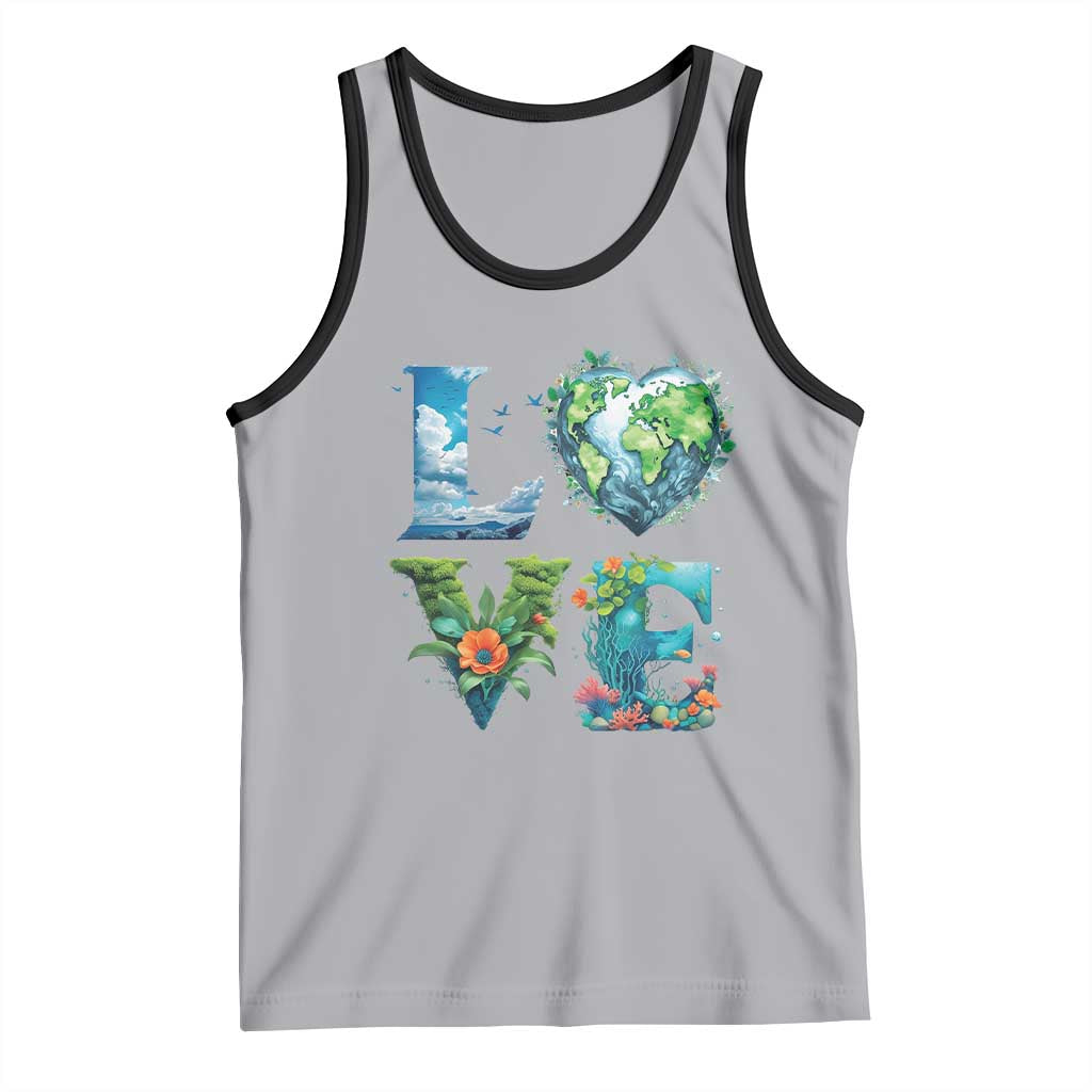 LOVE Planet Nature Anniversary Earth Day Tank Top TS11 Athletic Heather Black Print Your Wear