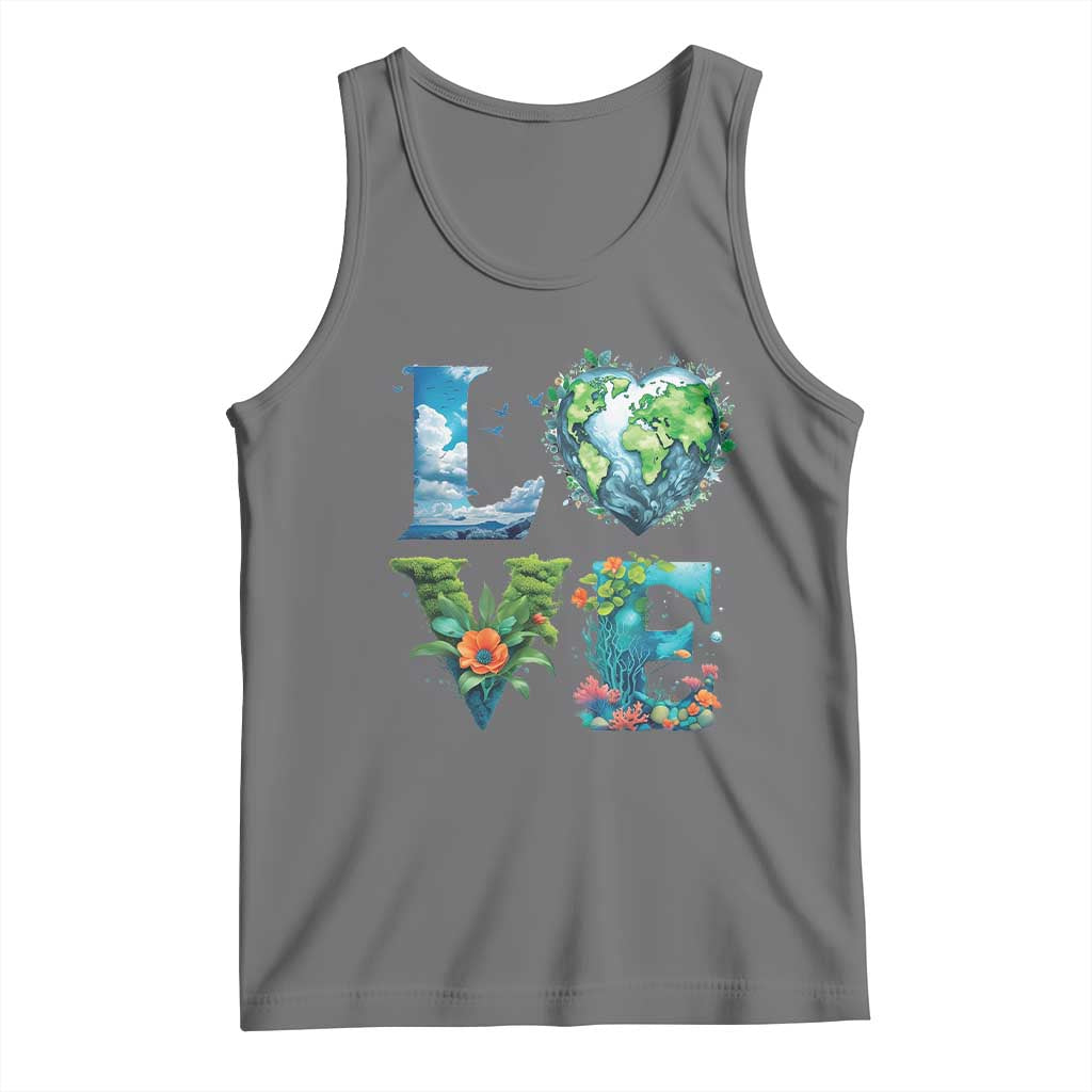 LOVE Planet Nature Anniversary Earth Day Tank Top TS11 Black Heather Print Your Wear