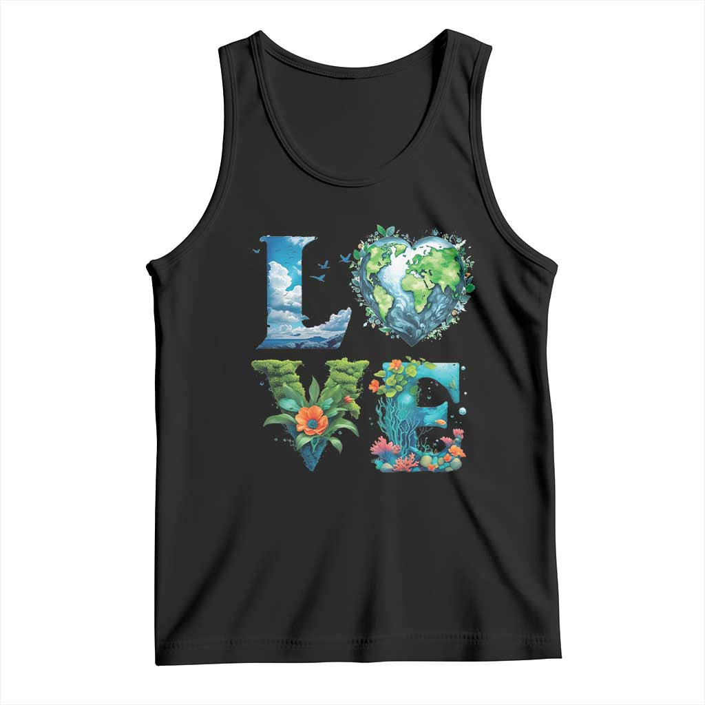 LOVE Planet Nature Anniversary Earth Day Tank Top TS11 Black Print Your Wear