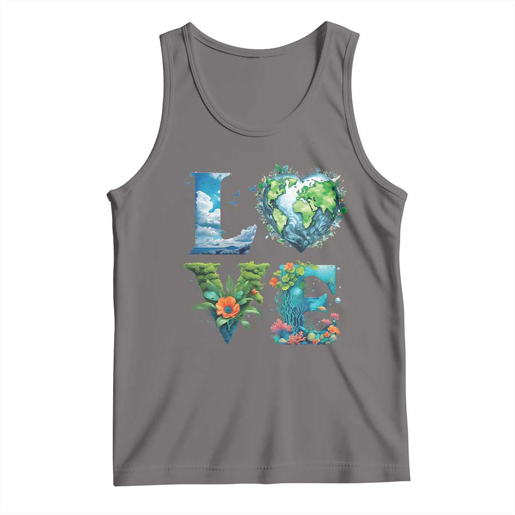LOVE Planet Nature Anniversary Earth Day Tank Top TS11 Deep Heather Print Your Wear