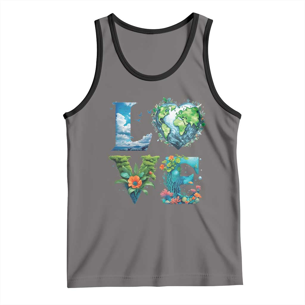 LOVE Planet Nature Anniversary Earth Day Tank Top TS11 Deep Heather Black Print Your Wear
