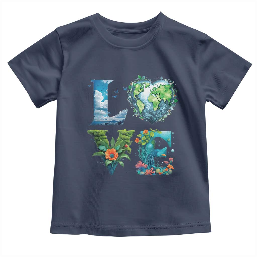 LOVE Planet Nature Anniversary Earth Day Toddler T Shirt TS11 Navy Print Your Wear