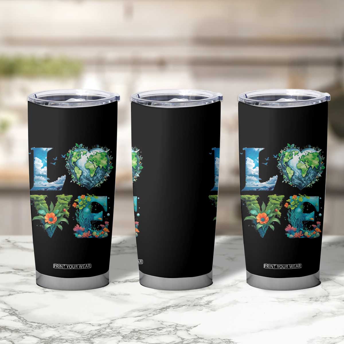 LOVE Planet Nature Anniversary Earth Day Tumbler Cup TS11 Print Your Wear
