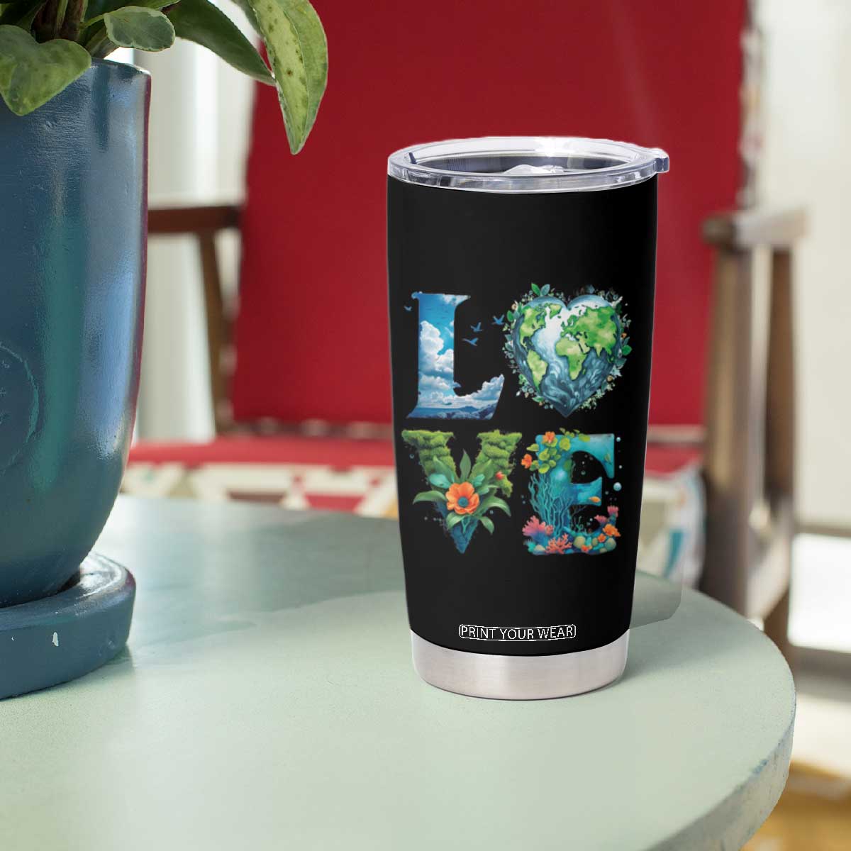 LOVE Planet Nature Anniversary Earth Day Tumbler Cup TS11 Print Your Wear