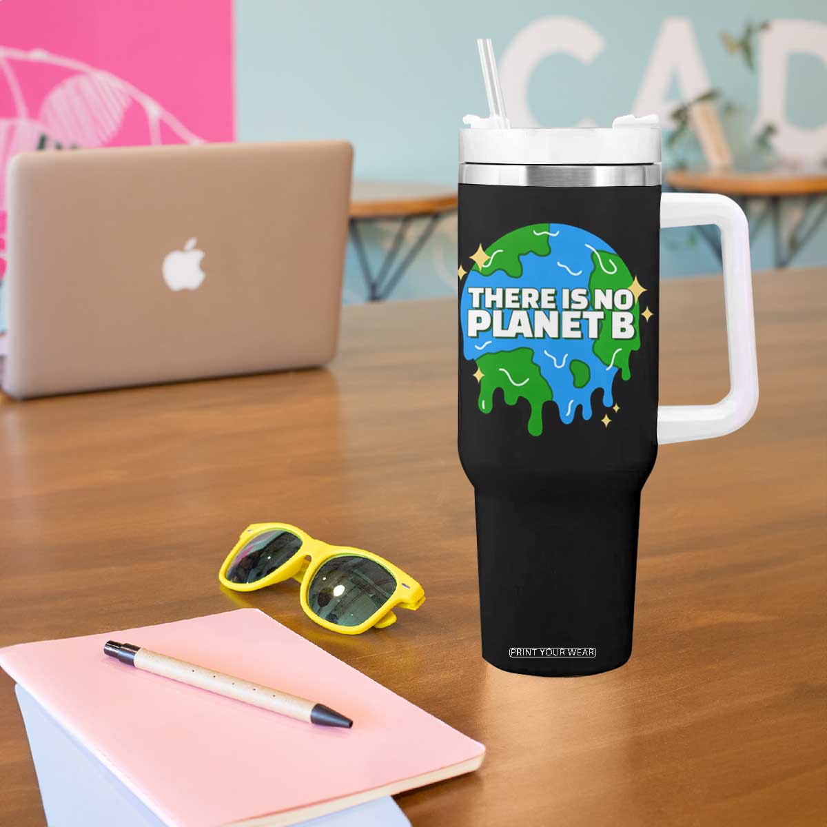 Funny Earth Day There Is No Planet B Tumbler With Handle TS11 Print Your Wear