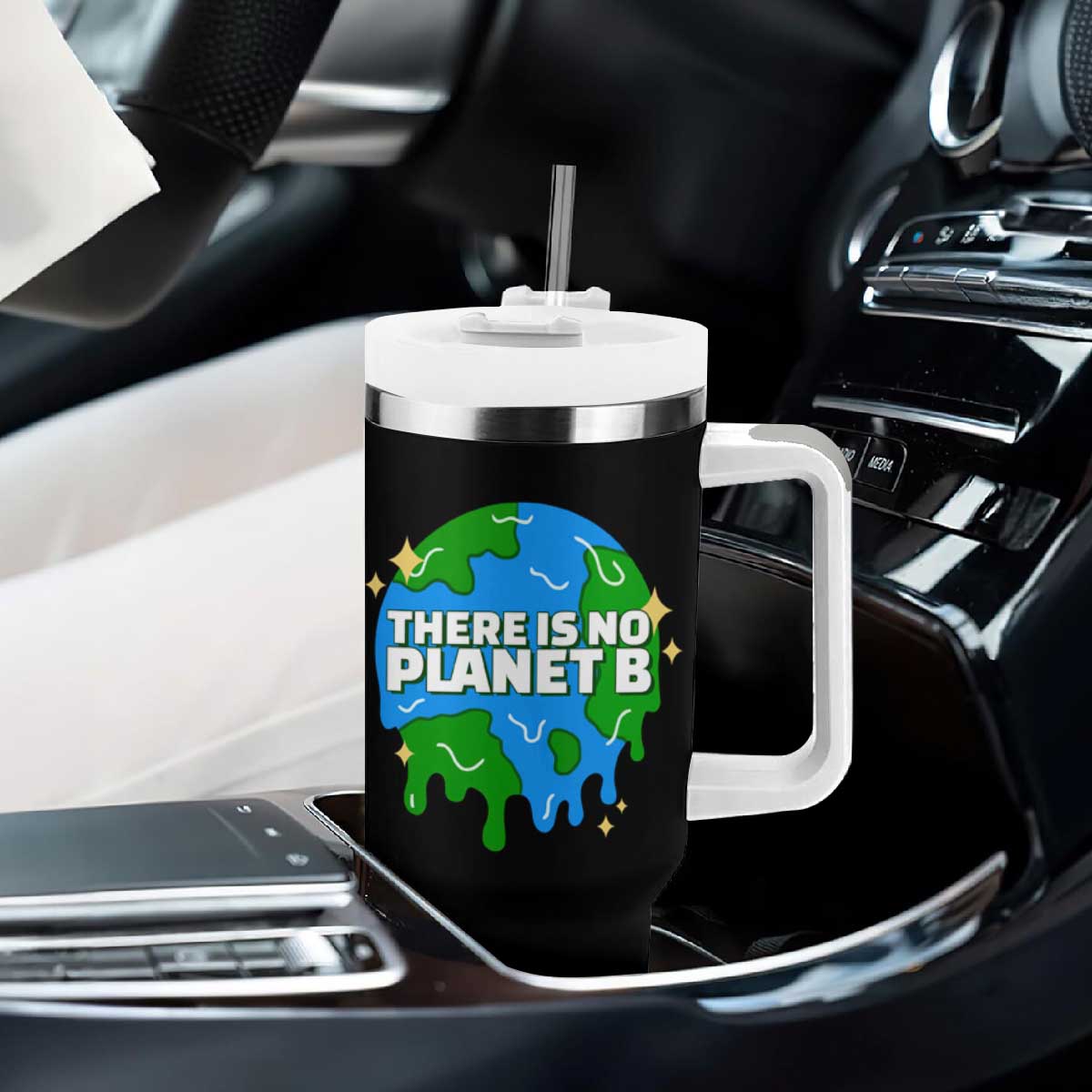 Funny Earth Day There Is No Planet B Tumbler With Handle TS11 Print Your Wear
