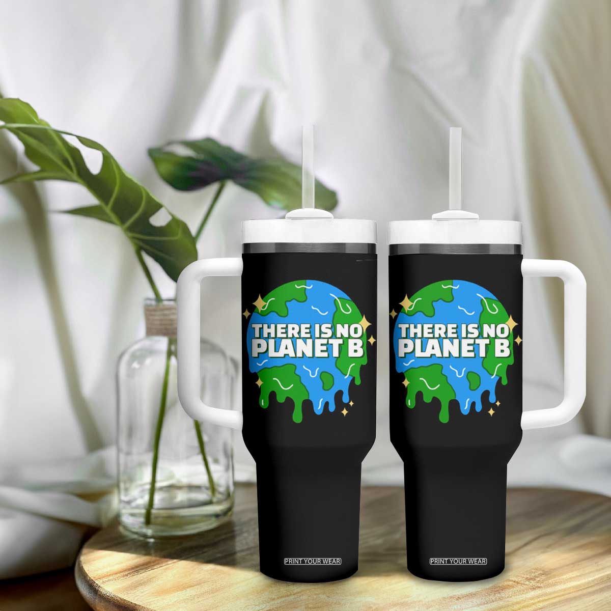 Funny Earth Day There Is No Planet B Tumbler With Handle TS11 Print Your Wear