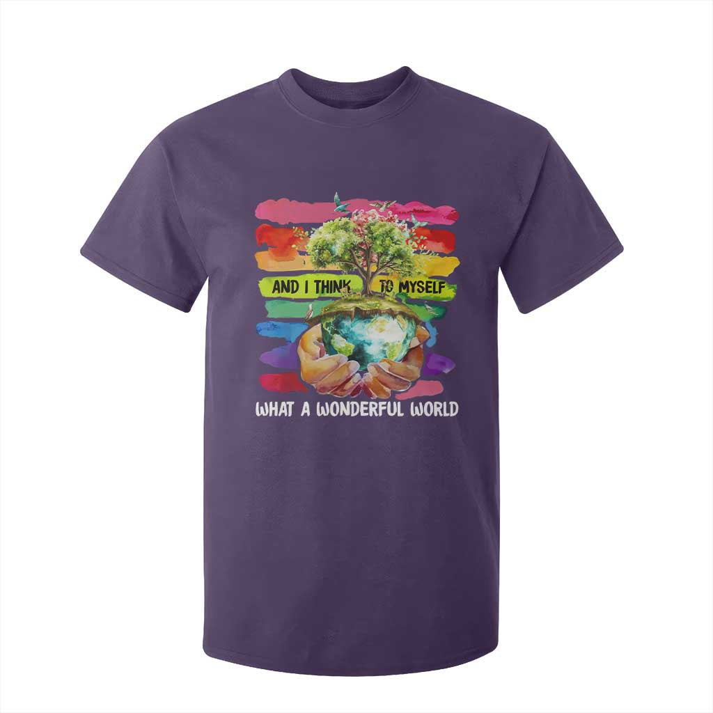 And I Think To Myself What A Wonderful World Earth Day T Shirt For Kid TS11 Purple Print Your Wear