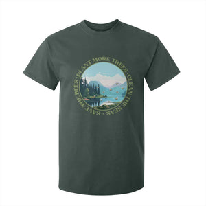 Earth Day T Shirt For Kid Save The Bees Plant More Trees Clean The Seas TS11 Dark Forest Green Print Your Wear