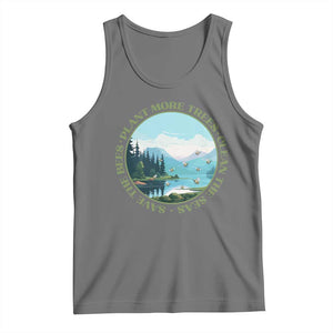Earth Day Tank Top Save The Bees Plant More Trees Clean The Seas TS11 Black Heather Print Your Wear